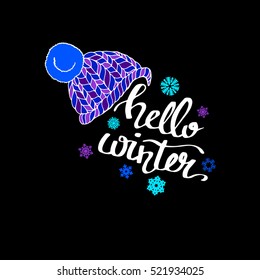 winter, text, hello, banner, greeting, background, calligraphy