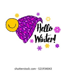 winter, text, hello, banner, greeting, background, calligraphy