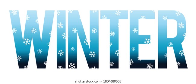 "WINTER" text with illustrated snowflakes