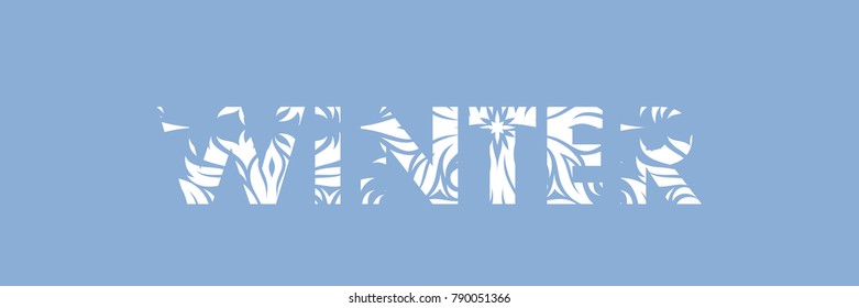 winter text with nature texture on white vector