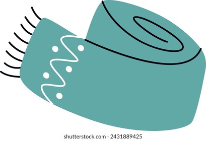 Winter Textile Scarf Vector Illustration