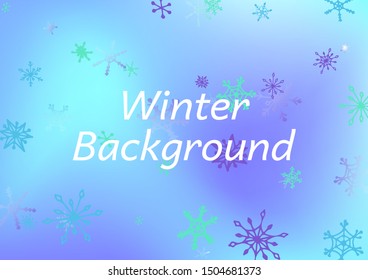 Winter Texture with Lovely Snowflakes and Shiny Lights.