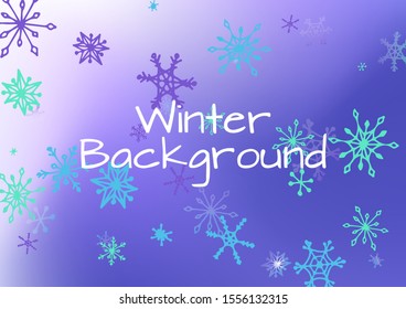 Winter Texture with Lovely Snowflakes and Shiny Lights.