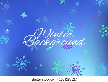 Winter Texture with Lovely Snowflakes and Shiny Lights.