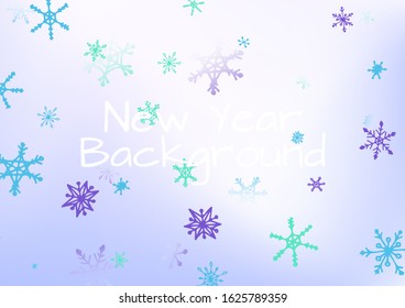 Winter Texture with Lovely Snowflakes and Shiny Lights.