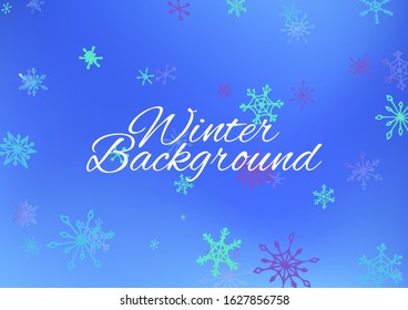 Winter Texture with Lovely Snowflakes and Shiny Lights.