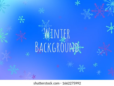 Winter Texture with Lovely Snowflakes and Shiny Lights.