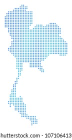 Winter Thailand Map. Vector geographic map in blue winter colors. Vector mosaic of Thailand Map organized of snow crystals.