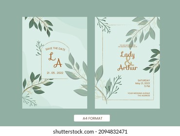 Winter Theme Floral Wedding Invitation