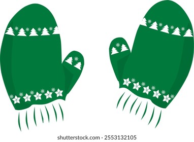 Guantes temáticos de invierno para Navidades con árboles de Navidad y copos de nieve Decoración 