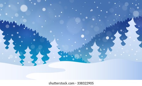 Winter Theme Landscape 4 - Eps10 Vector Illustration.