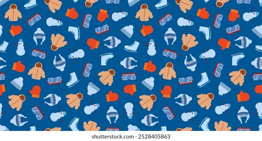 winter theme pattern background. winter pattern background. winter seamless pattern. Colorful winter illustration pattern background.