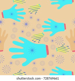 Winter theme  seamless halftone pattern. Hand drawn.