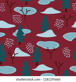 winter theme seamless pattern design