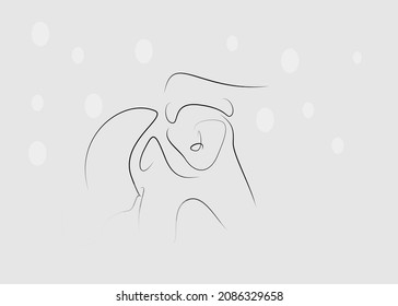 Winter themed background with a bear under the snow.