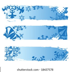 Winter themed banners with snow flakes