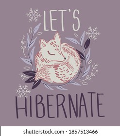 Winter themed hand drawn print design.