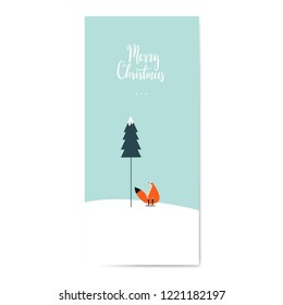Winter themed postcard design vector