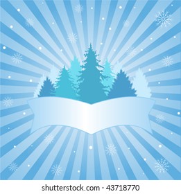 Winter themed radial background with copy space.