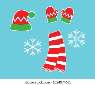Winter Themed Seamless Pattern in blue background.vector