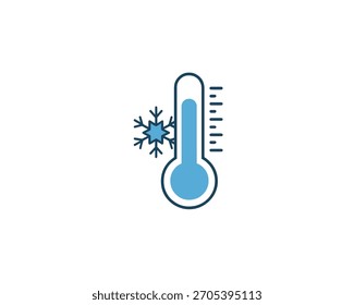 Ilustración de diseño de Vector de icono de termómetro de invierno