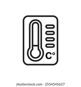 Winter Thermometer Outline Icon Vector Illustration