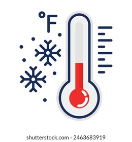 Termómetro de invierno temperatura fahrenheit icono dibujo doodle