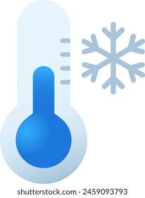 Winter thermometer temperature icon illustration