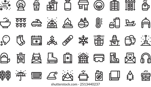 Winter things icons High-Quality Vector Icons Collection with Editable Stroke. Ideal for Professional and Creative Projects.