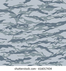Winter Tiger stripe Camouflage seamless patterns. Vector Illustration.