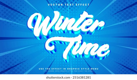 Winter Time 3D editable text effect template