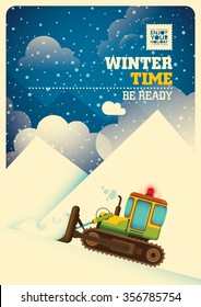 Winter time background. Vector illustration.