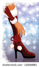 Winter time card, vector illustration