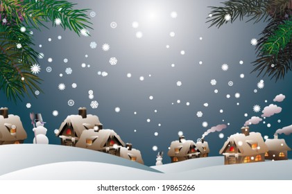 winter time christmas landscape