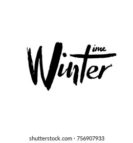 Winter time hand drawn Lettering design