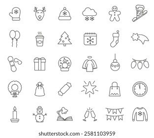 Winter time. Winter icons. Christmas and New Year icons. Set of winter icons. EPS 10.