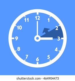 Winter time - Standard time without offset for daylight saving time. Dial with arrow symbolizing shift of hours. Simple colorful flat design vector illustration 