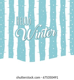 Winter time typographic poster. Calligraphic text for cards