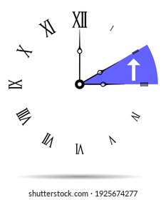 Winter time, Wall clock vector illustration