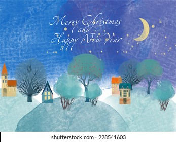 Winterzeit. Aquarell-Vektorhintergrund
