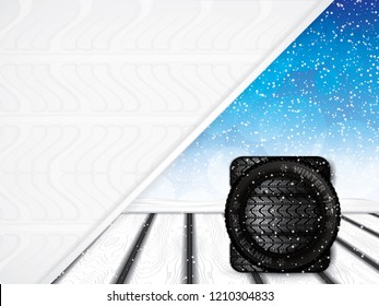 Winter tire concept design, vector illustration