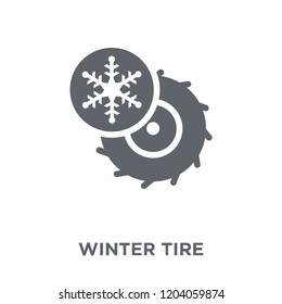 Winter tire icon. Winter tire design concept from Winter collection. Simple element vector illustration on white background.
