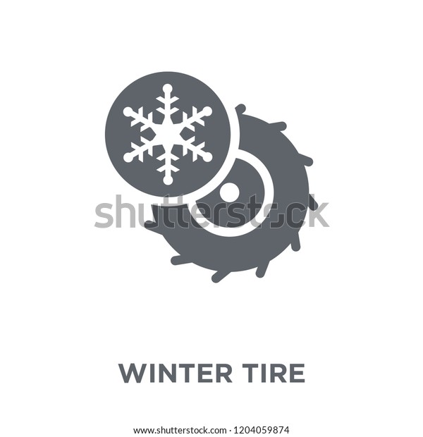 Winter tire icon. Winter tire design concept\
from Winter collection. Simple element vector illustration on white\
background.