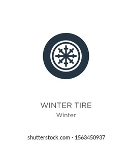 Winter tire icon vector. Trendy flat winter tire icon from winter collection isolated on white background. Vector illustration can be used for web and mobile graphic design, logo, eps10