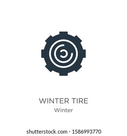 Winter tire icon vector. Trendy flat winter tire icon from winter collection isolated on white background. Vector illustration can be used for web and mobile graphic design, logo, eps10