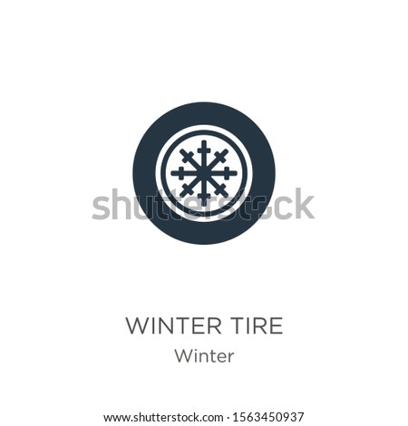 Winter tire icon vector. Trendy flat winter tire icon from winter collection isolated on white background. Vector illustration can be used for web and mobile graphic design, logo, eps10