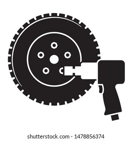 Winter Tire Install Impact Air Wrench And Nuts