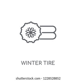 Winter tire linear icon. Modern outline Winter tire logo concept on white background from Winter collection. Suitable for use on web apps, mobile apps and print media.