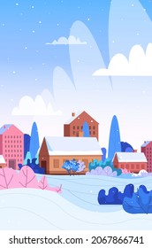 winter town snowy residential houses area ski resort concept cityscape background