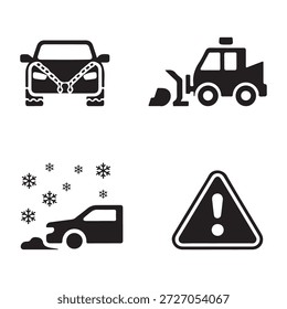 Winter traffic situation showing reduced visibility and slippery streets